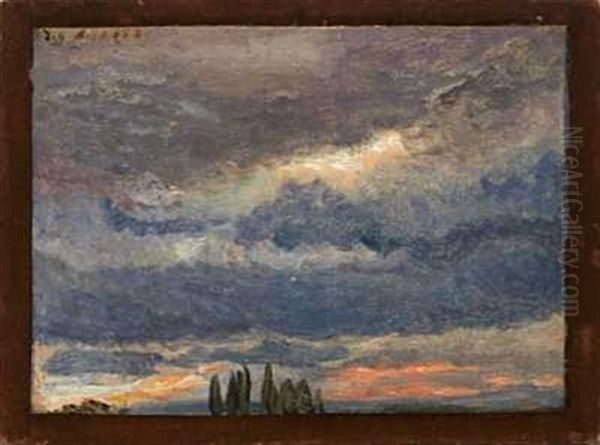 Skystudie Oil Painting by Johan Wilhelm Ludwig Dahl