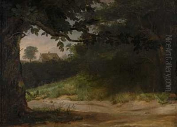 Et Skogsparti Oil Painting by Johan Wilhelm Ludwig Dahl