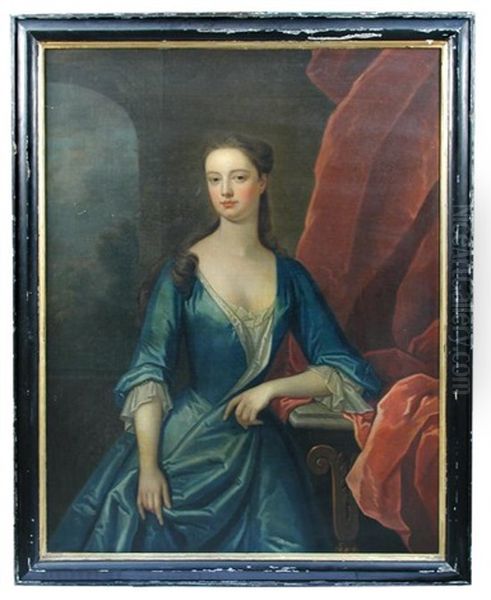 Portrait Said To Be Of Miss Eleanor Hake (d.1784) Oil Painting by Michael Dahl