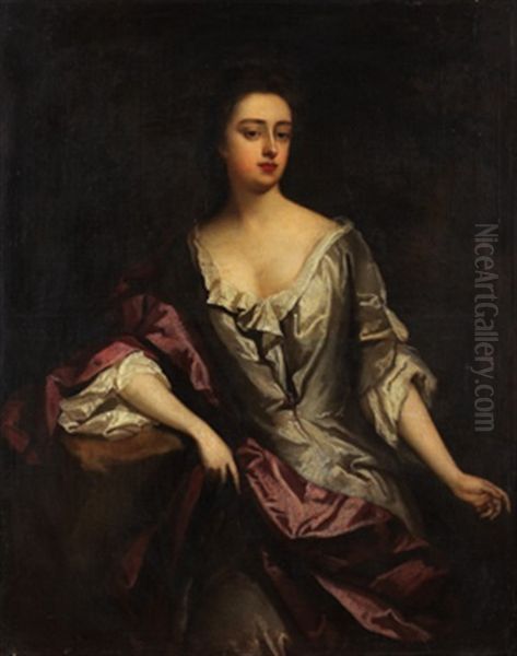 Portratt Av Duchess Of Marlborough - Sittande Knastycke Oil Painting by Michael Dahl