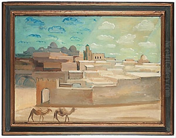 Arabisk Stad, Tunisien Oil Painting by Ewald Albin Filip Dahlskog