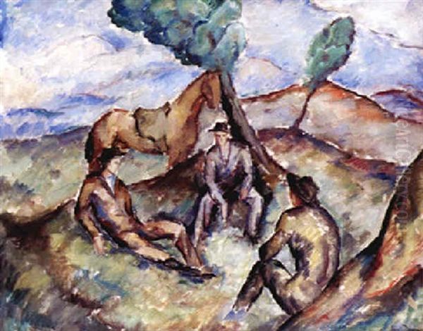 Rastande Ryttare Oil Painting by Ewald Albin Filip Dahlskog