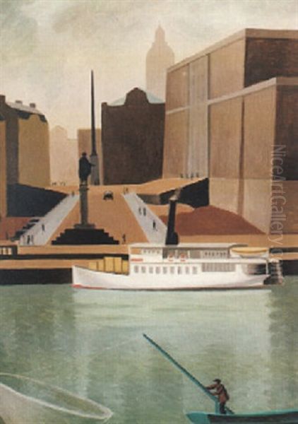 Slottsbacken Oil Painting by Ewald Albin Filip Dahlskog