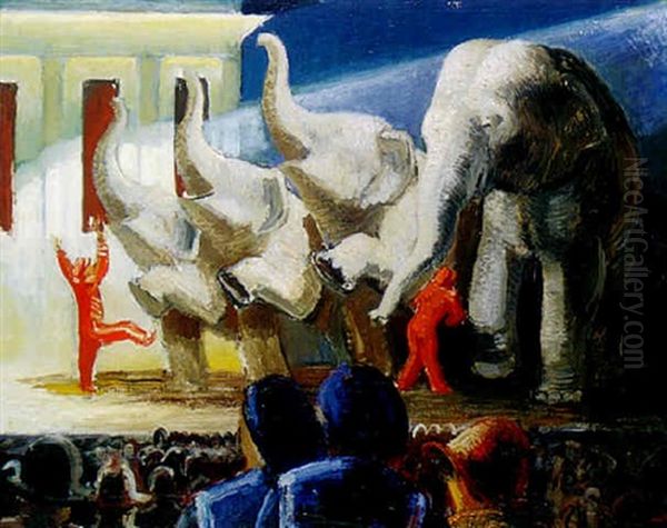 Pa Cirkus Oil Painting by Ewald Albin Filip Dahlskog