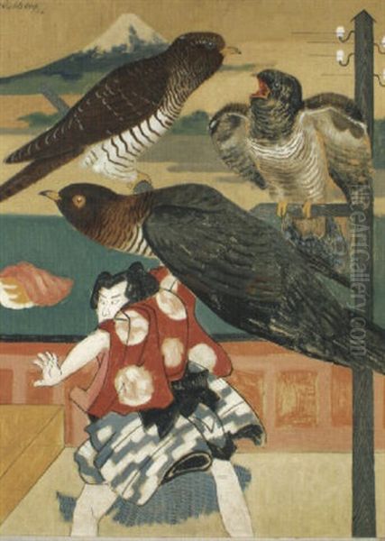 Komposition Med F+glar Oil Painting by Ewald Albin Filip Dahlskog