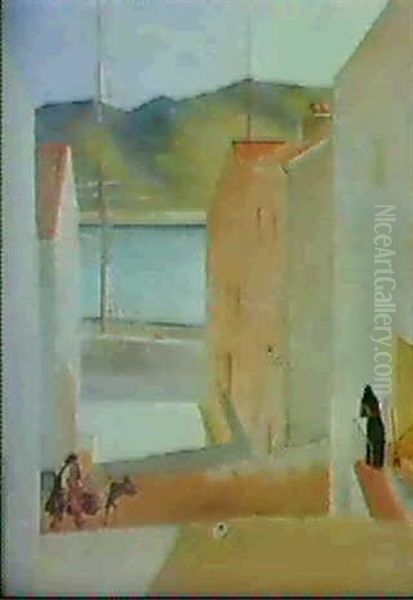 Hamnen I Porto Vendre Oil Painting by Ewald Albin Filip Dahlskog