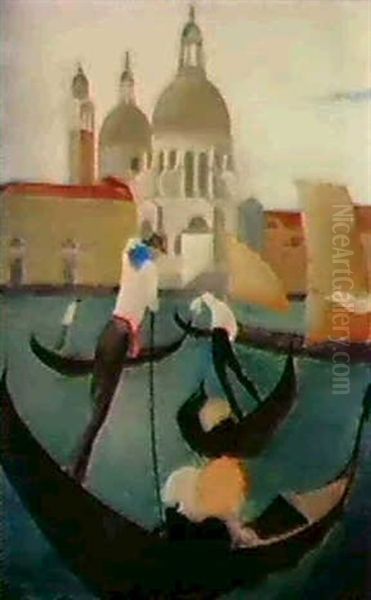 Canale Grande Oil Painting by Ewald Albin Filip Dahlskog
