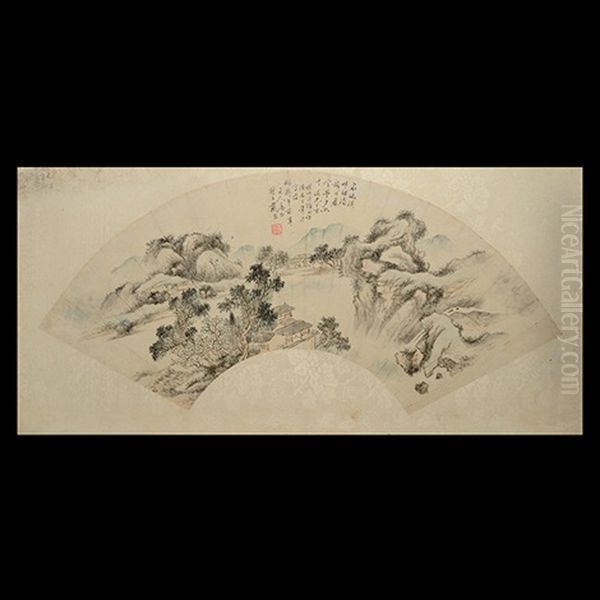 An Album Of Twelve Fan Paintings (album W/12 Works) Oil Painting by Dai Xi