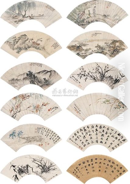 Landscape And Flowers Oil Painting by Dai Xi