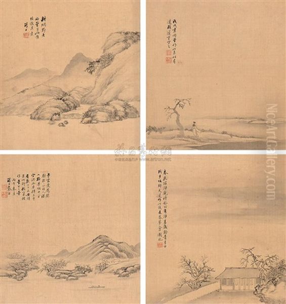 Landscapes (album W/4 Works) Oil Painting by Dai Xi