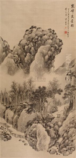 Landscape After Li Tang And Fan Zhonglis' Brush Oil Painting by Dai Xi