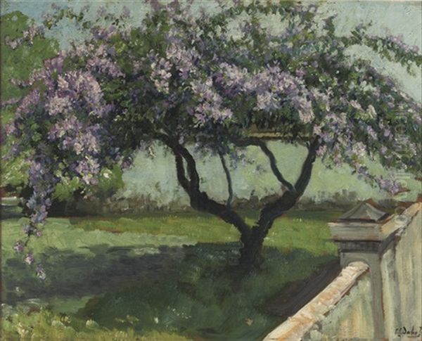 Blossoming Frangipani Tree Oil Painting by Carel Lodewijk Dake the Younger