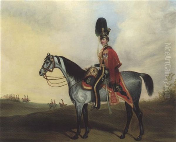 Portrait Of Lieutenant Colonel Standish Derby O'grady Oil Painting by David of York Dalby