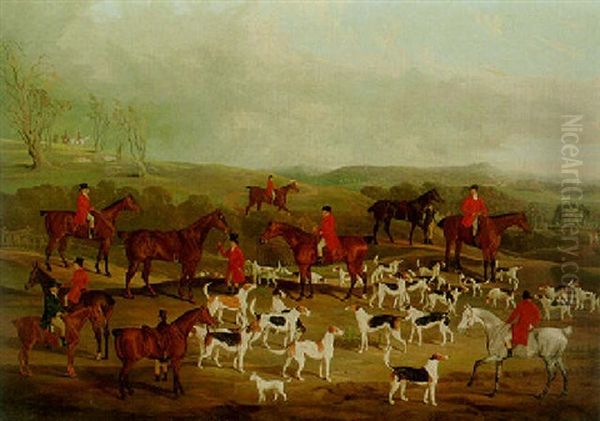 The Hon. Edward Petre With The Badsworth Hunt, Country Durham Oil Painting by David of York Dalby