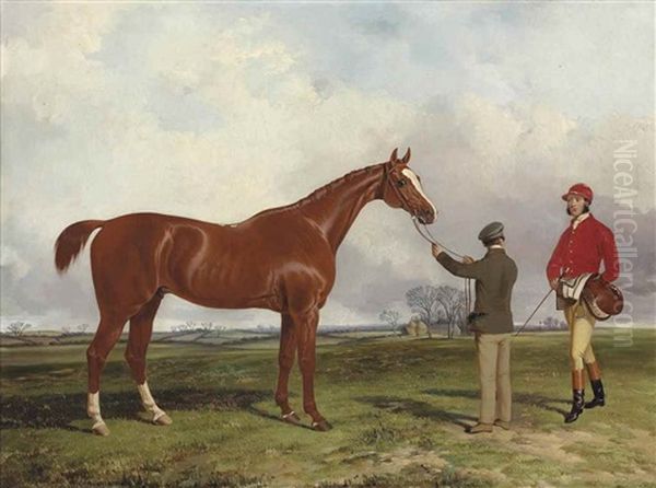 Colonel White's Kildare Before The Kilrue Cup, Dublin, 1852 Oil Painting by John Dalby