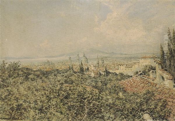Veduta Di Firenze Oil Painting by Hans Mathias Halten Dall