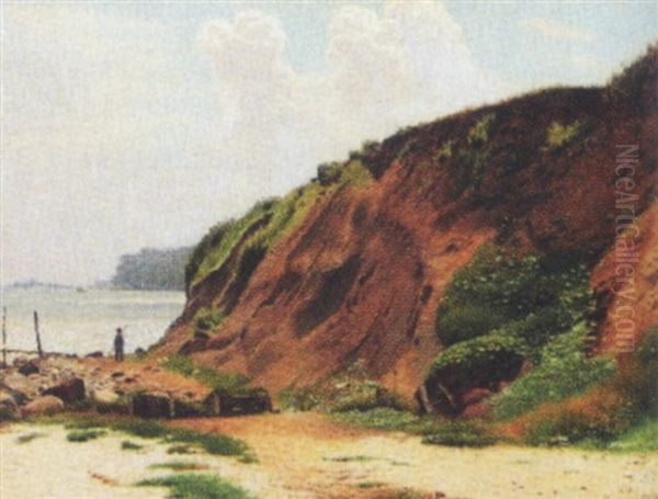 Kystparti Fra Lundeborg Oil Painting by Christen Dalsgaard