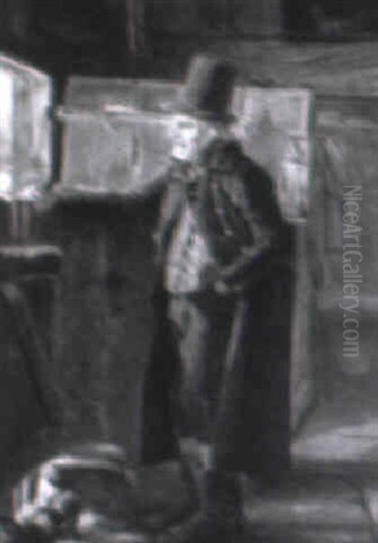 Per Svenske Skal Til Marked Oil Painting by Christen Dalsgaard