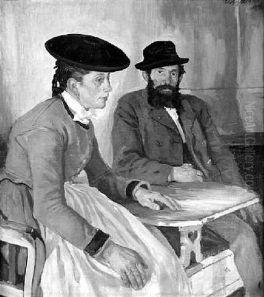 Bauer Und Bauerin Oil Painting by Joseph Damberger