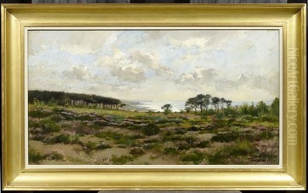 Moorlandschaft Oil Painting by Pierre Emmanuel Eugene Damoye