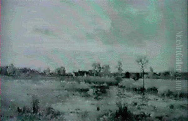 Paysage A L'etang Oil Painting by Pierre Emmanuel Eugene Damoye