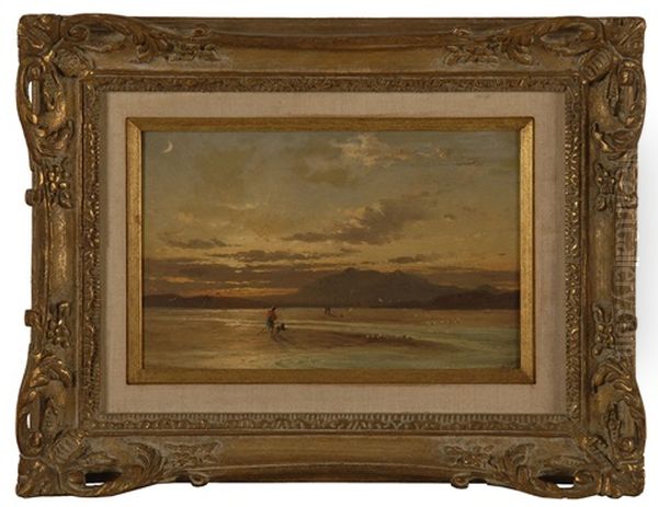 Sunset On The Beach Oil Painting by James Francis Danby