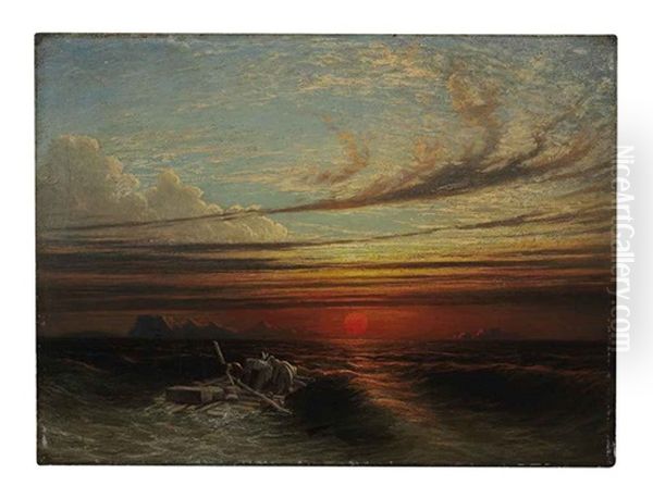 Sunset At Sea After A Storm Oil Painting by James Francis Danby