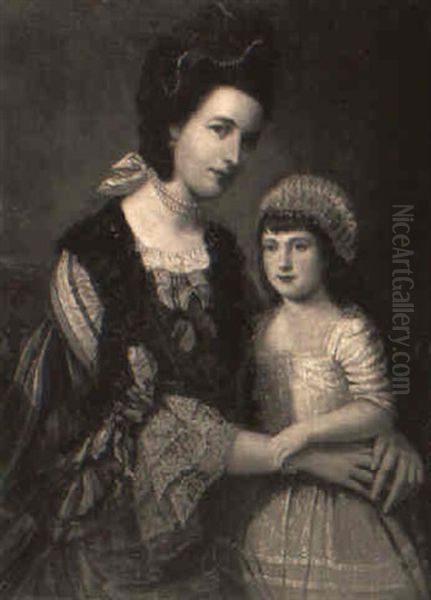 Mother And Child Oil Painting by Nathaniel Dance Holland (Sir)