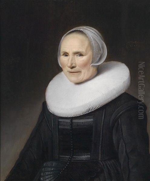 Portrat Einer Alteren Dame Oil Painting by Peter Danckerts De Ry