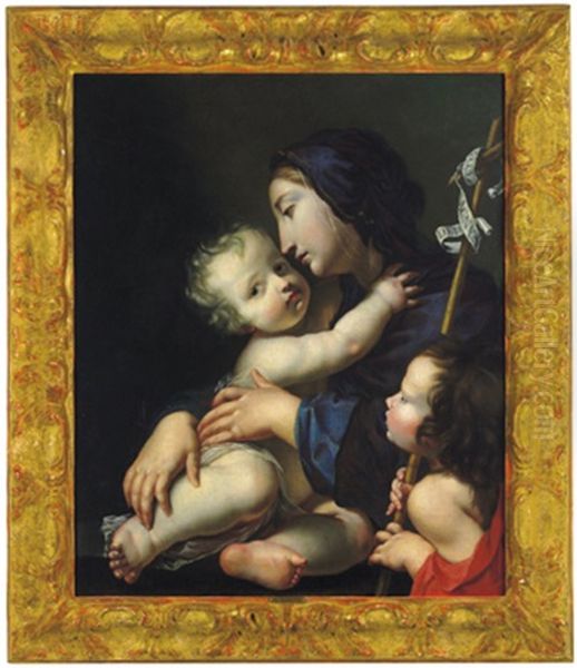 Madonna Con Bambino E San Giovannino Oil Painting by Cesare Dandini