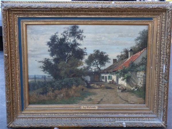 La Ferme Oil Painting by Auguste Dandoy