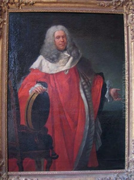 Portrait D'andre Elzeard D'arbaud (1697-1744), Premier Conseiller Et President A Mortier Au Parlement De Provence Oil Painting by Michel-Francois Dandre-Bardon