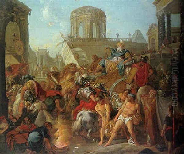 The Triumphal Entry Of A General Into A City Oil Painting by Michel-Francois Dandre-Bardon