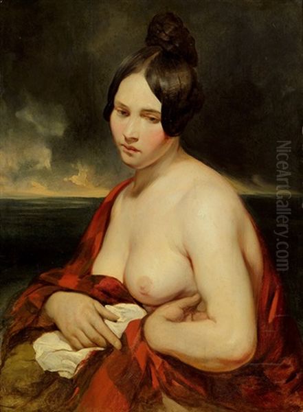 Die Frau Vom Meer Oil Painting by Josef Franz Danhauser