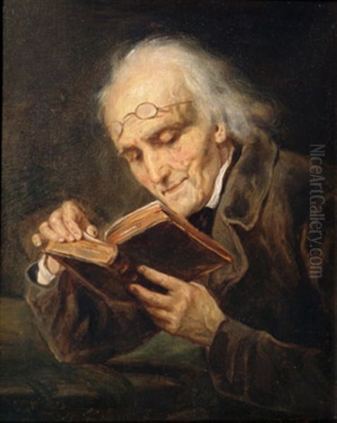 Die Lekture Oil Painting by Josef Franz Danhauser