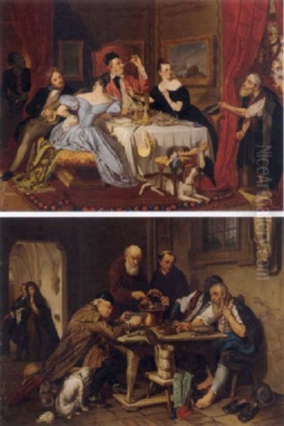 The Wheel Of Fortune Oil Painting by Josef Franz Danhauser