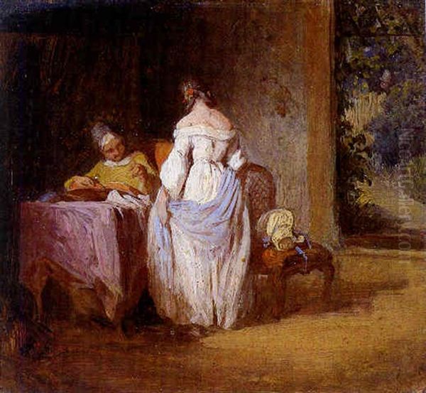 Das Kind Uns Seine Welt Oil Painting by Josef Franz Danhauser