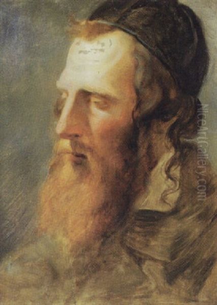 Portraitkopf Oil Painting by Josef Franz Danhauser