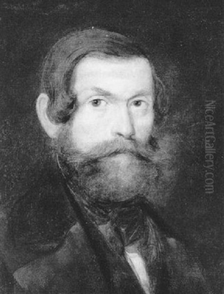 Herrenportrait Oil Painting by Josef Franz Danhauser