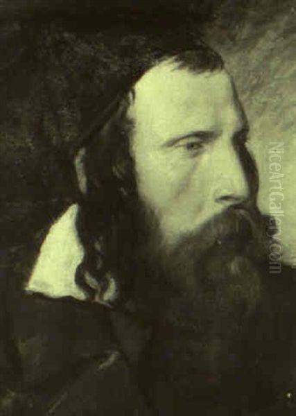 Portrait Of An Aschkenazi Man Oil Painting by Josef Franz Danhauser