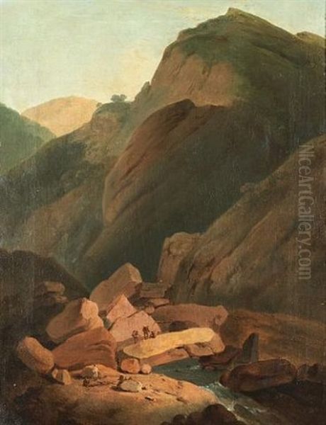 The Koh Valley In Garhwal, Northern India (in Collab. W/william Daniell) Oil Painting by Thomas Daniell