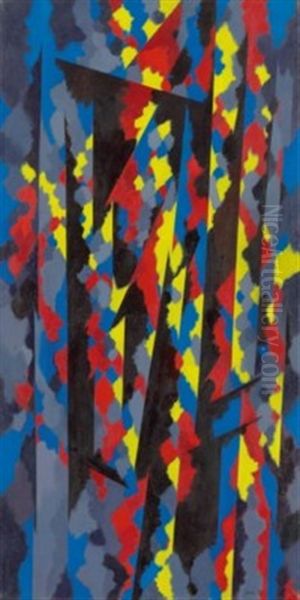 Vertical Red/yellow Oil Painting by William Daniell RA