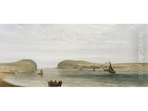 The Town And Entrance To The Bay Of Cromarty Oil Painting by William Daniell RA