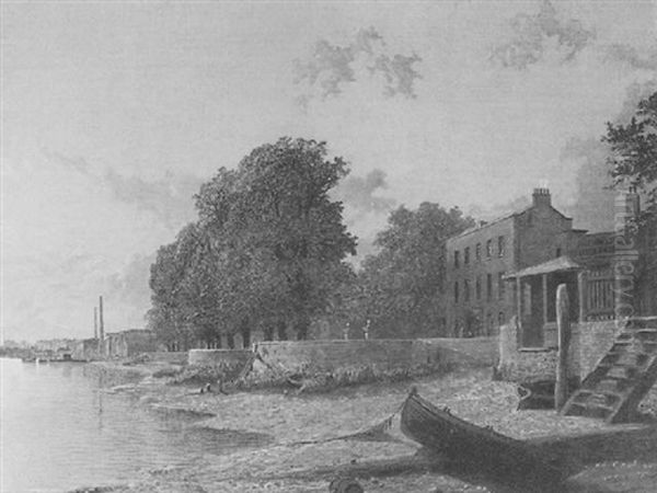 Low Tide On The River Oil Painting by William Daniell RA