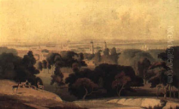 View Of Greenwich Oil Painting by William Daniell RA