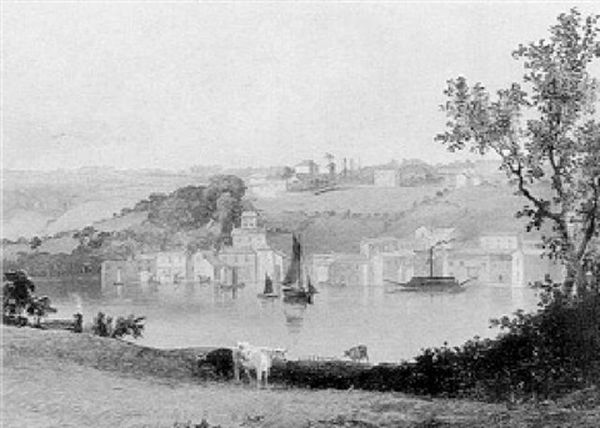 Coastal Scene Near Mount Edgcombe, Plymouth Oil Painting by William Daniell RA