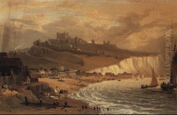 A View Of Dover Oil Painting by William Daniell RA