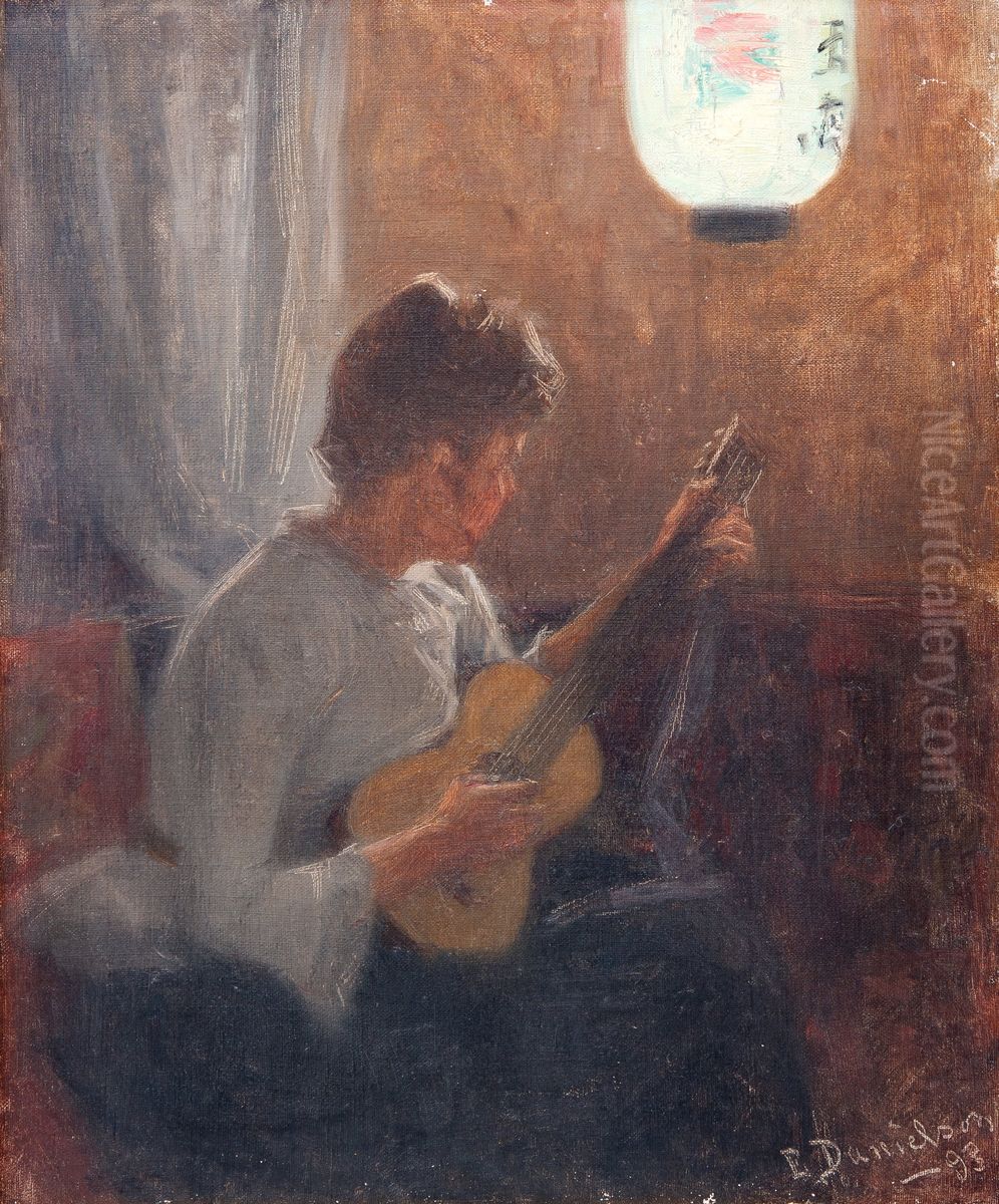Moment For Music Oil Painting by Elin Danielson-Gambogi