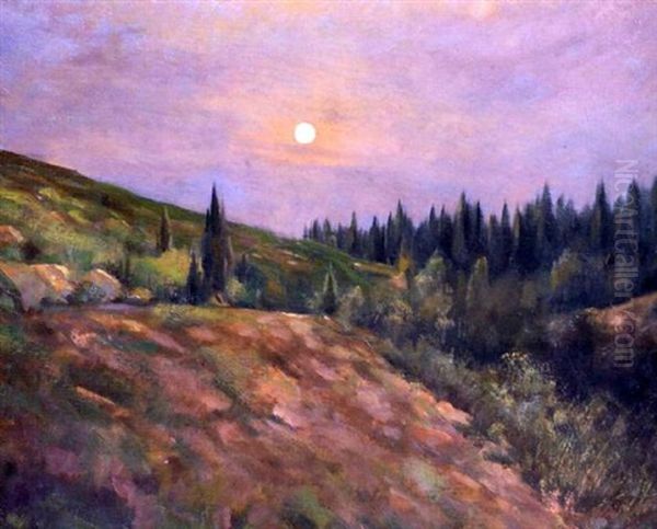 Kuutamo Oil Painting by Elin Danielson-Gambogi