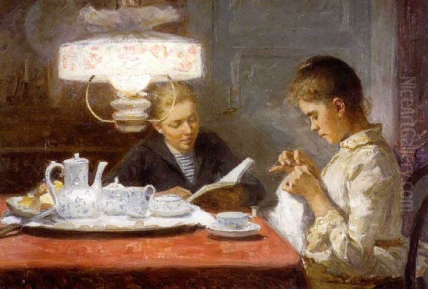 Sisarukset Oil Painting by Elin Danielson-Gambogi